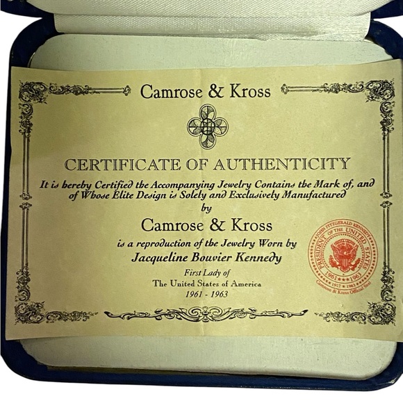 2 Camrose Kross Jackie Kennedy Faux Emerald & Ruby Gold-Tone Cross.12K GF Chains - Picture 7 of 8